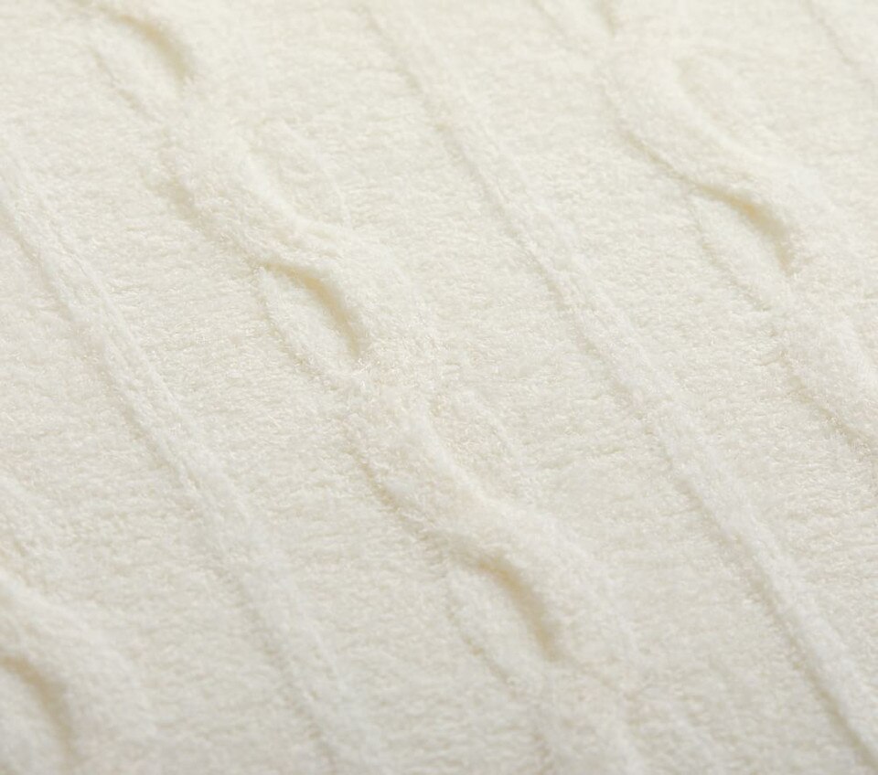 Fuzzy Luxe Cable Knit Baby Blanket Pottery Barn Kids UK